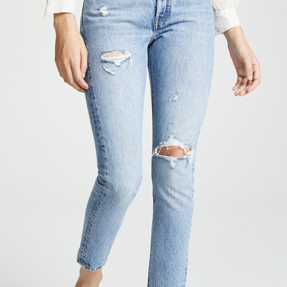 Levi’s 501 Skinny Jeans, Blue Distressed Women Jeans Size 26